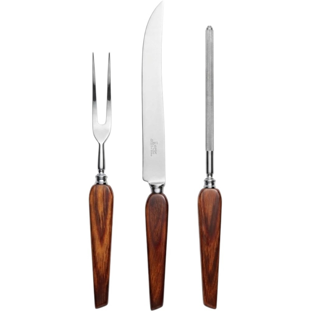 Vintage Burns 3 Piece Carving Set Stainless Steel Blade Made in England MCM
